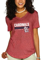 St Louis Cardinals Womens Navy Blue Gauze Short Sleeve T-Shirt