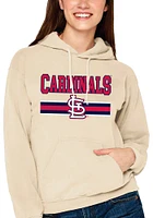 St Louis Cardinals Womens White Logo Lines Hooded Sweatshirt