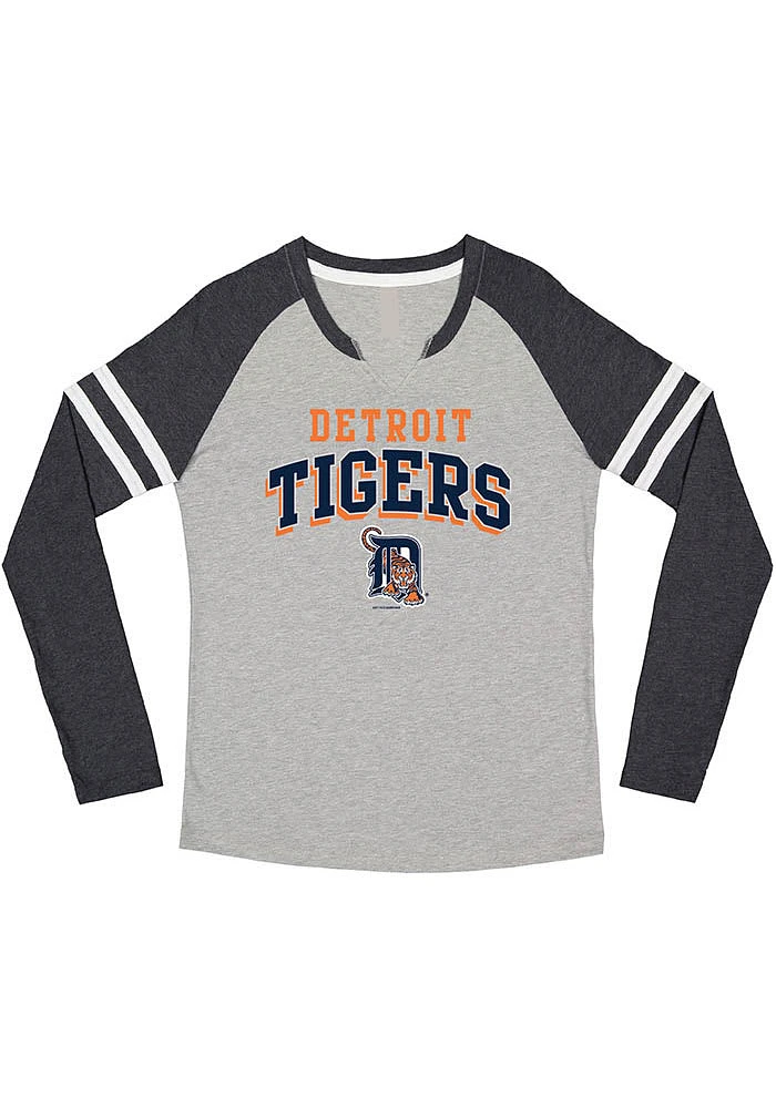 Detroit Tigers Womens Navy Blue Raglan LS Tee