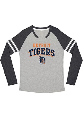 Detroit Tigers Womens Navy Blue Raglan LS Tee