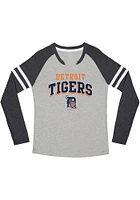 Detroit Tigers Womens Navy Blue Raglan LS Tee