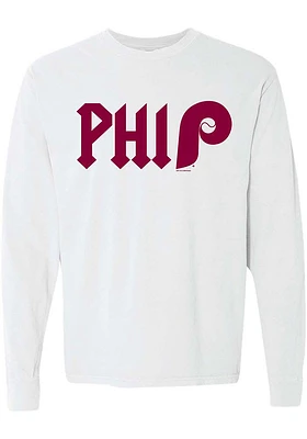 Philadelphia Phillies Womens White Comfort Colors LS Tee