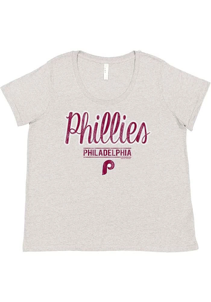 Philadelphia Phillies Womens Curvy Short Sleeve T-Shirt