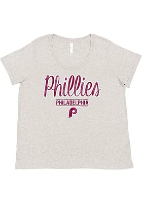 Philadelphia Phillies Womens Curvy Short Sleeve T-Shirt