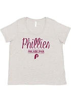 Philadelphia Phillies Womens Curvy Short Sleeve T-Shirt