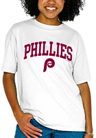 Philadelphia Phillies Womens Ivory Pigment Short Sleeve T-Shirt