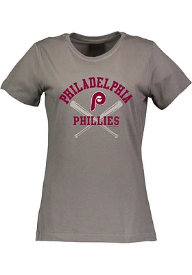 Philadelphia Phillies Womens Charcoal Bats Short Sleeve T-Shirt