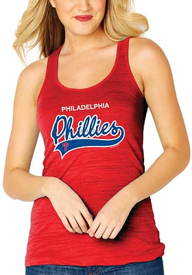 Philadelphia Phillies Womens Red Multi Count Tank Top