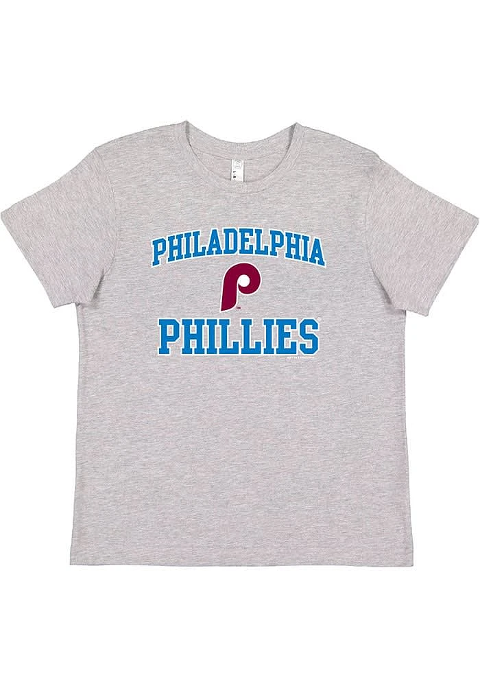 Philadelphia Phillies Youth Grey Cooperstown #1 Design Short Sleeve T-Shirt