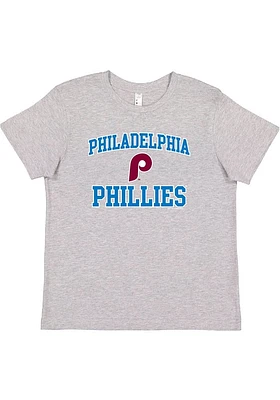 Philadelphia Phillies Youth Grey Cooperstown #1 Design Short Sleeve T-Shirt