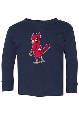 Fredbird  Soft As A Grape St Louis Cardinals Toddler Navy Blue Standing Mascot Long Sleeve T-Shirt
