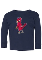 Fredbird  Soft As A Grape St Louis Cardinals Toddler Navy Blue Standing Mascot Long Sleeve T-Shirt