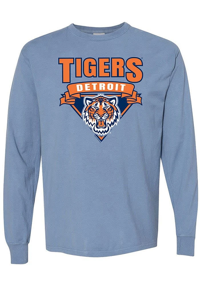 Detroit Tigers Womens Blue Comfort LS Tee