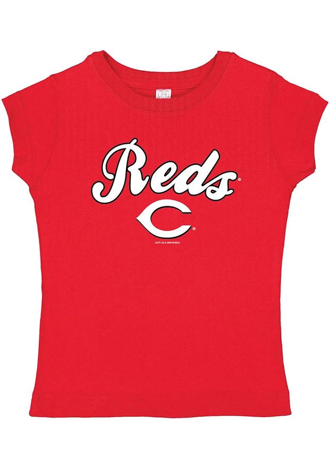 Cincinnati Reds Toddler Girls Red Script Logo Short Sleeve T-Shirt