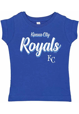 Kansas City Royals Toddler Girls Blue Script Short Sleeve T-Shirt