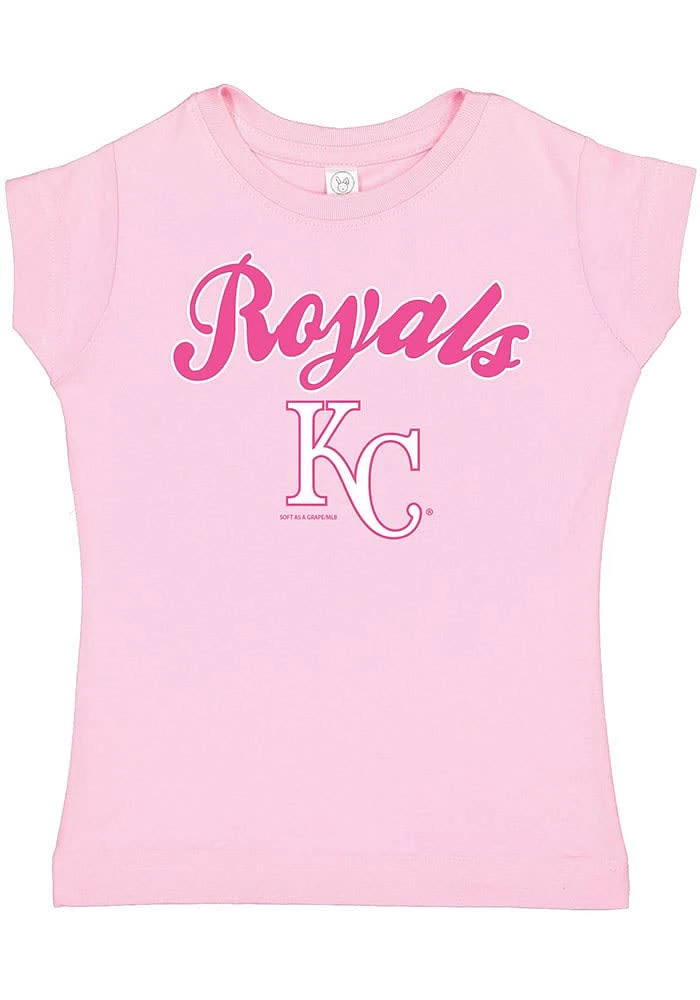 Kansas City Royals Toddler Girls Pink Script Logo Short Sleeve T-Shirt