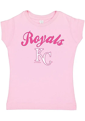 Kansas City Royals Toddler Girls Pink Script Logo Short Sleeve T-Shirt