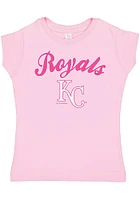 Kansas City Royals Toddler Girls Pink Script Logo Short Sleeve T-Shirt