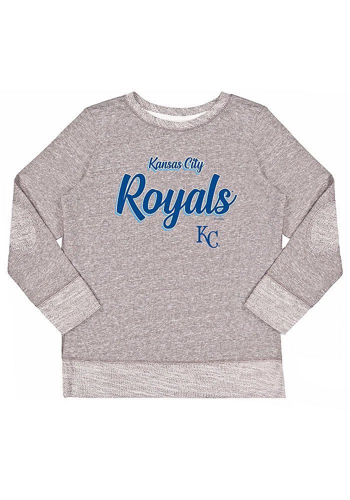 Kansas City Royals Girls Grey Script Long Sleeve Sweatshirt