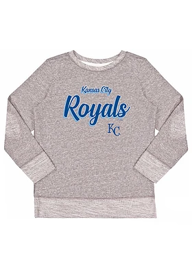 Kansas City Royals Girls Grey Script Long Sleeve Sweatshirt