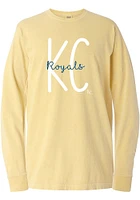 Kansas City Royals Womens Yellow Block LS Tee