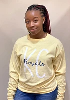 Kansas City Royals Womens Yellow Block LS Tee
