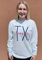 Texas Rangers Womens Light Blue Script LS Tee