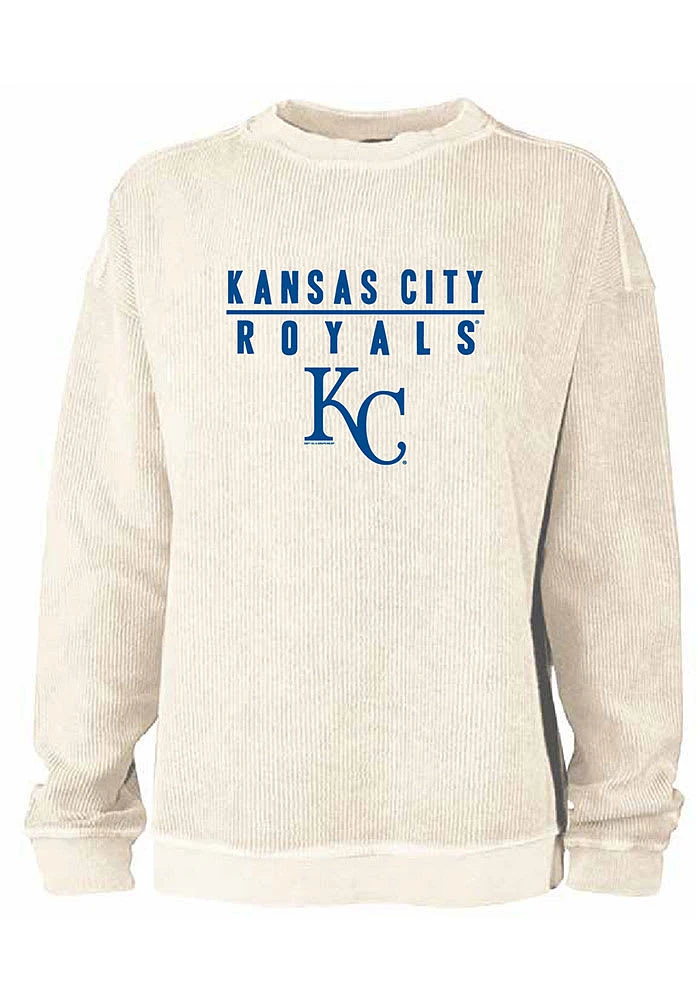 Kansas City Royals Womens Ivory Corded Comfort Crew Sweatshirt
