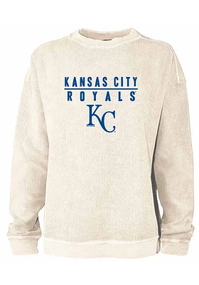 Kansas City Royals Womens Ivory Corded Comfort Crew Sweatshirt