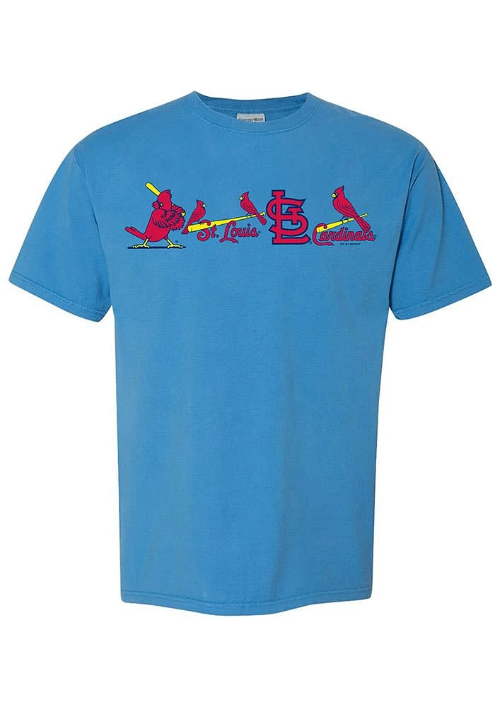 St Louis Cardinals Womens Light Blue Classic Short Sleeve T-Shirt