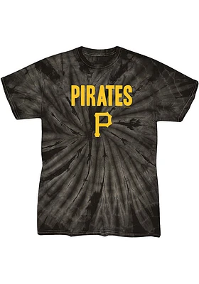 Pittsburgh Pirates Womens Black Tie Dye Short Sleeve T-Shirt