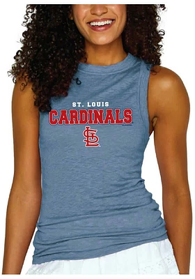 St Louis Cardinals Womens Blue High Neck Tank Top