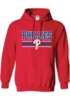 Philadelphia Phillies Womens Red Lines Hooded Sweatshirt