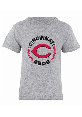 Cincinnati Reds Infant Circle Baseball Short Sleeve T-Shirt Grey