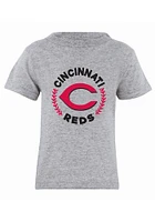 Cincinnati Reds Infant Circle Baseball Short Sleeve T-Shirt Grey