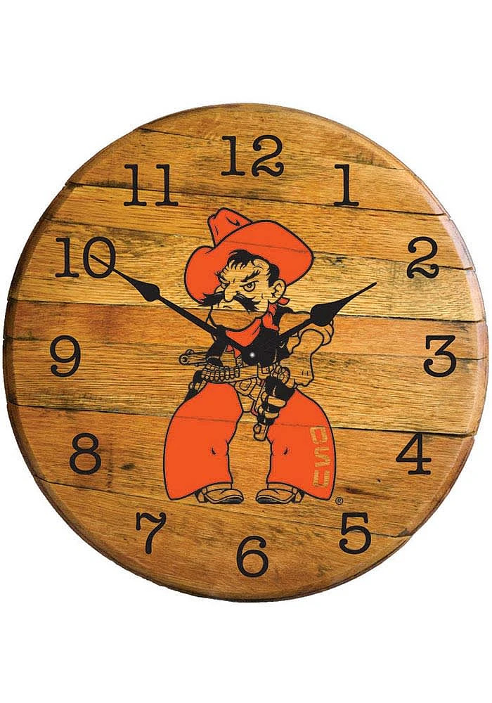 Oklahoma State Cowboys Pistol Pete Logo Wall Clock