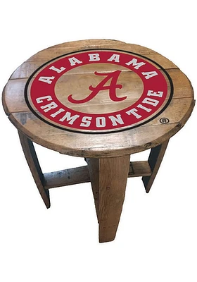 Alabama Crimson Tide Circle Logo Brown End Table