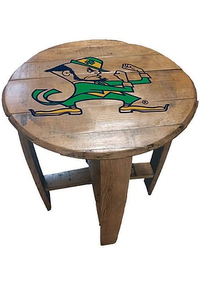 Notre Dame Fighting Irish Leprechaun Logo Brown End Table