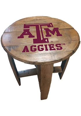 Texas A&M Aggies Team Logo Brown End Table