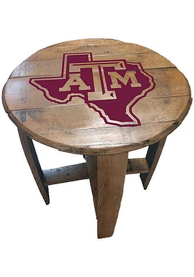 Texas A&M Aggies State Logo Brown End Table