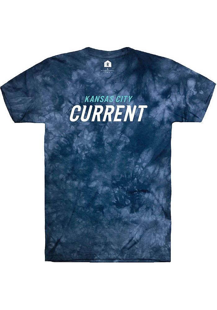 Rally KC Current Navy Blue TEAM WORDMARK Short Sleeve Fashion T Shirt