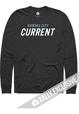 Rally KC Current Black Wordmark Long Sleeve T Shirt