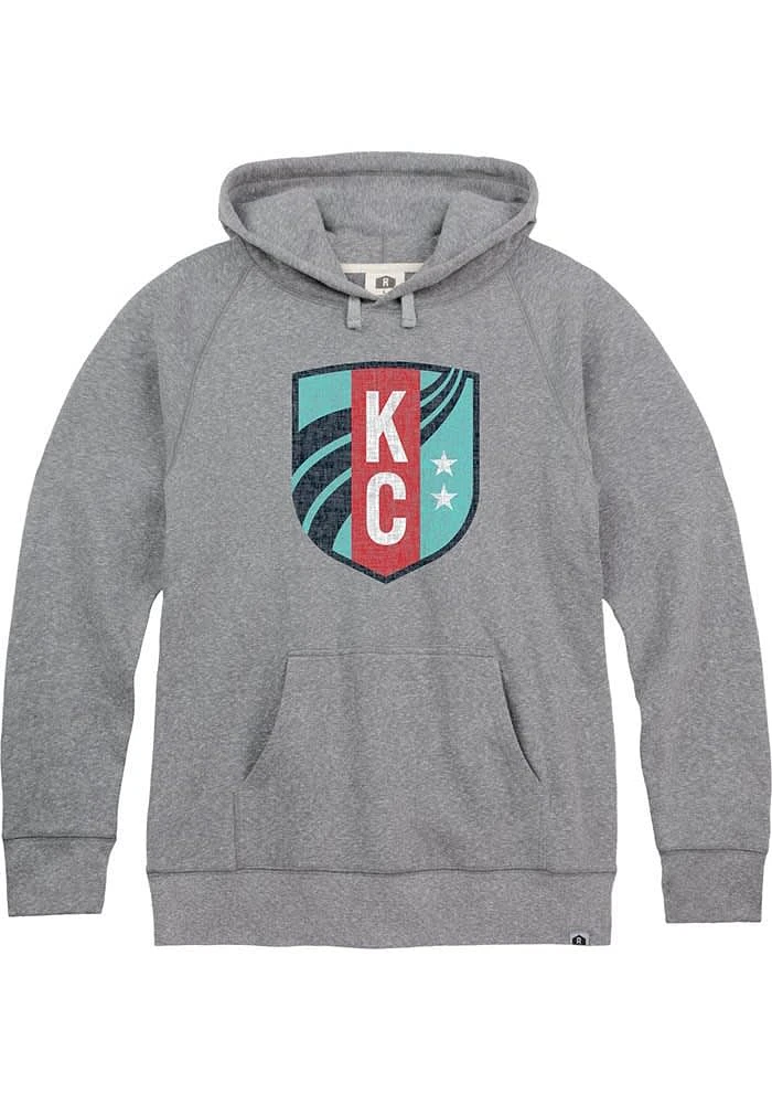Rally KC Current Mens Grey Primary Logo Fashion Hood
