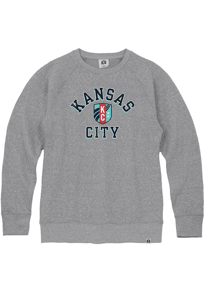 Rally KC Current Mens Grey Heart and Soul Long Sleeve Fashion Sweatshirt