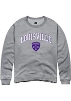 Rally Louisville City FC Mens Grey Arch Mascot Long Sleeve Crew Sweatshirt