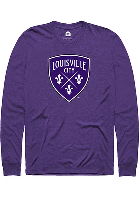 Rally Louisville City FC Purple Primary Crest Long Sleeve T Shirt