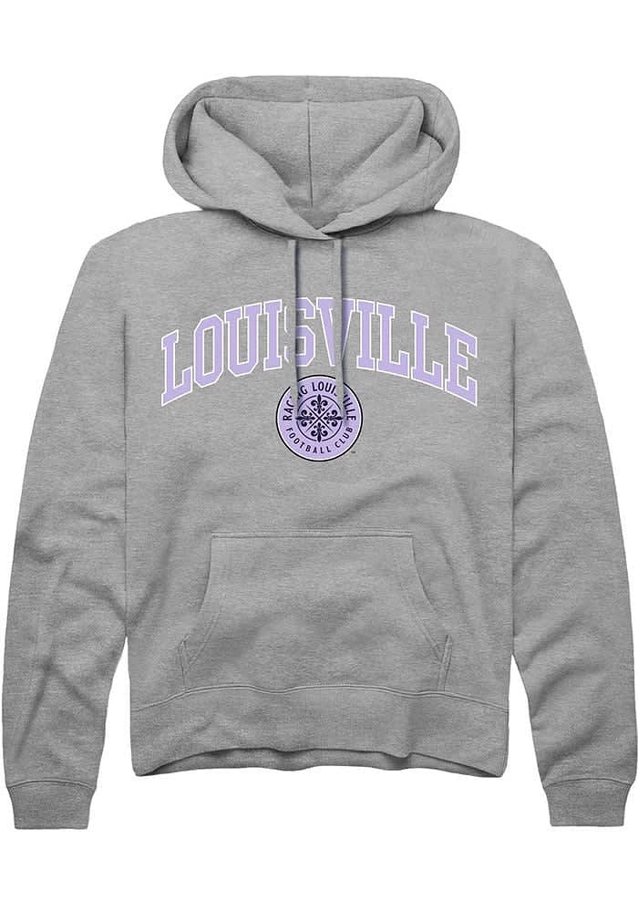 Rally Racing Louisville Mens Grey Arch Mascot Fashion Hood