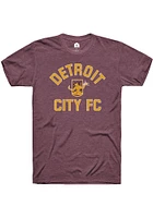 Rally Detroit City FC Maroon Heart and Soul Short Sleeve T Shirt