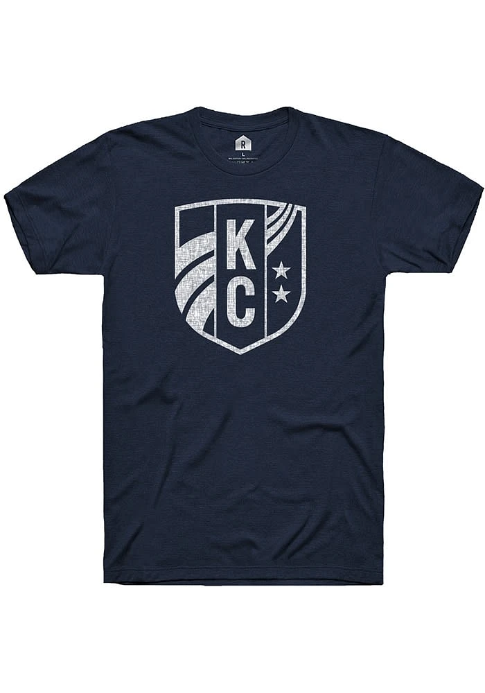 Rally KC Current Navy Blue Tonal Crest Short Sleeve Fashion T Shirt