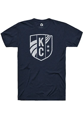 Rally KC Current Navy Blue Tonal Crest Short Sleeve Fashion T Shirt